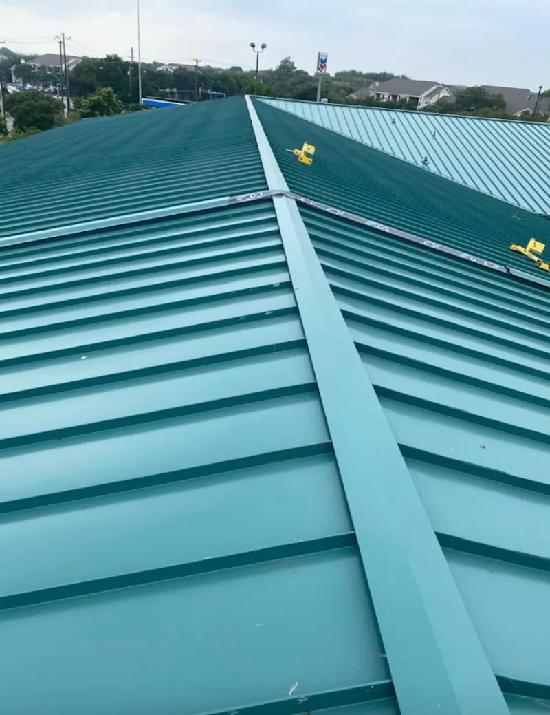 Green commercial metal roof ridge and valley for Metal Roof Repair in Lacey